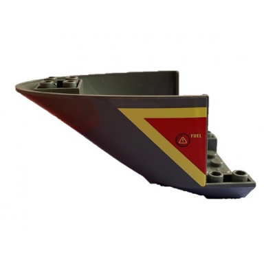dark bluish gray aircraft fuselage aft section curved bottom 6 x 10 with yellow lines and fuel on red background pattern on both sides stickers - set 60217