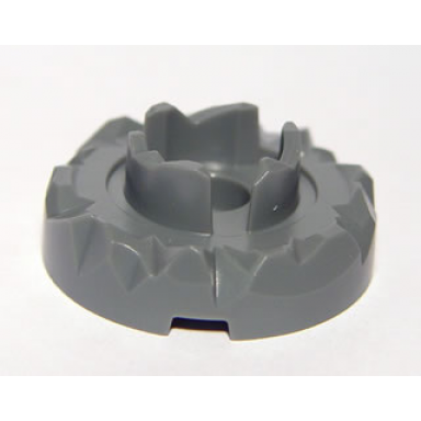dark bluish gray turntable 4 x 4 top with jagged edge and three segments atlantis key holder