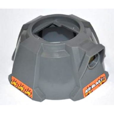 dark bluish gray air blast launcher base racers with flames on both sides and white air blast! pattern stickers - set 7971