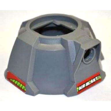 dark bluish gray air blast launcher base racers with lime and green checkered stripe on both sides and white air blast! pattern stickers - set 7967