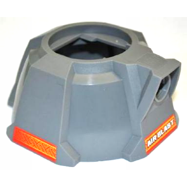 dark bluish gray air blast launcher base racers with geometric pattern on both sides and white air blast pattern stickers - set 8227