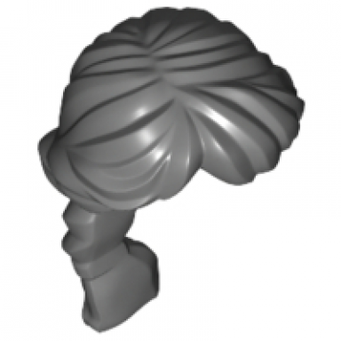 dark bluish gray minifigure hair female ponytail long french braided