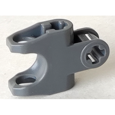 dark bluish gray technic axle connector 2 x 3 with ball joint socket - closed sides angled forks with open axle holes