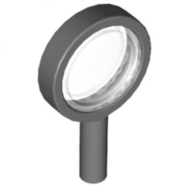 dark bluish gray minifigure utensil magnifying glass with removable trans-clear lens