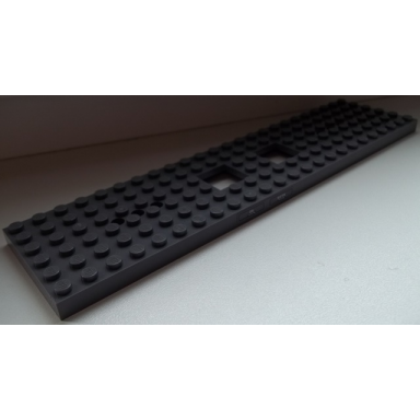 dark bluish gray train base 6 x 24 with white oil and water on left side and pneumatics and electrics on right side pattern off-center stickers - set 60051