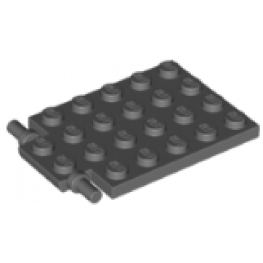 dark bluish gray plate modified 4 x 6 with trap door hinge long pins
