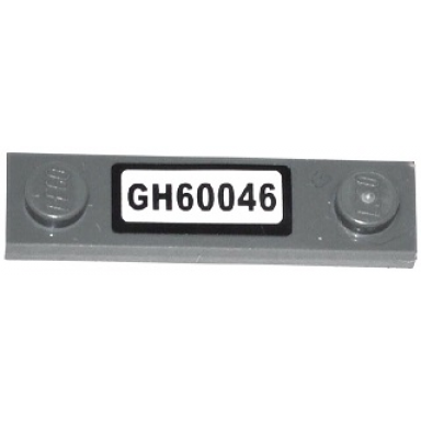 dark bluish gray plate modified 1 x 4 with 2 studs without groove with gh60046 pattern sticker - set 60046