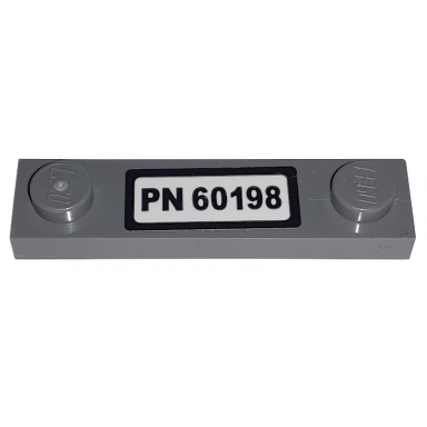 dark bluish gray plate modified 1 x 4 with 2 studs without groove with pn 60198 pattern sticker - set 60198