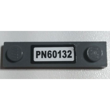 dark bluish gray plate modified 1 x 4 with 2 studs without groove with pn60132 pattern sticker - set 60132