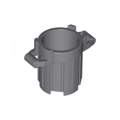 dark bluish gray container trash can with 4 cover holders