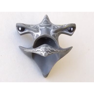 dark bluish gray minifigure headgear head cover hammerhead shark with black eyes and light bluish gray lines pattern