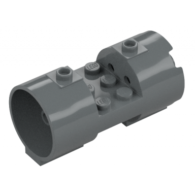 dark bluish gray cylinder 3 x 6 x 2 2 3 horizontal - square connections between interior studs