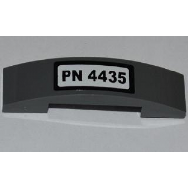dark bluish gray slope curved 4 x 1 x 2 3 double with pn 4435 on white background pattern sticker - set 4435