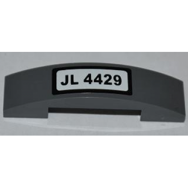 dark bluish gray slope curved 4 x 1 x 2 3 double with jl 4429 pattern sticker - set 4429