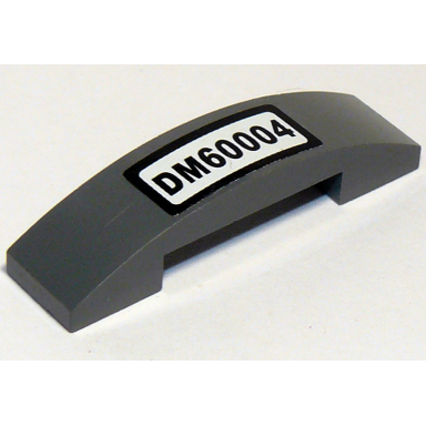 dark bluish gray slope curved 4 x 1 x 2 3 double with dm60004 on white background pattern sticker - set 60004