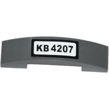 dark bluish gray slope curved 4 x 1 x 2 3 double with kb 4207 pattern sticker - set 4207