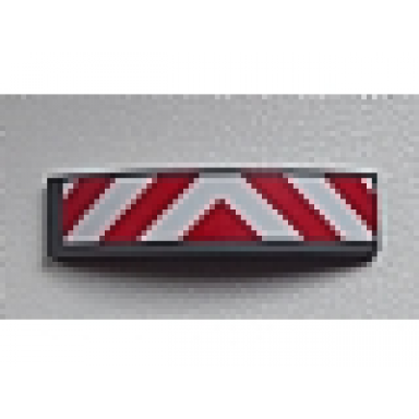 dark bluish gray slope curved 4 x 1 x 2 3 double with red and white danger stripes thick pattern sticker - set 60019 60020