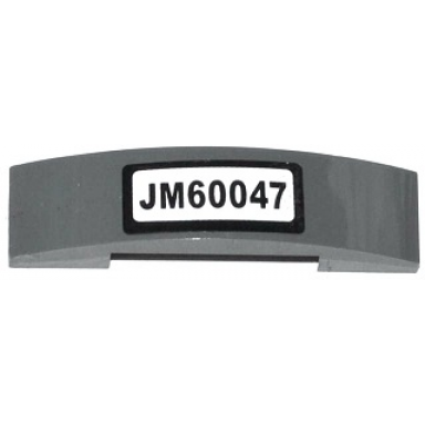 dark bluish gray slope curved 4 x 1 x 2 3 double with jm60047 pattern sticker - set 60047