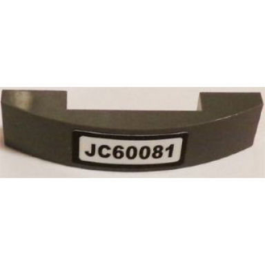 dark bluish gray slope curved 4 x 1 x 2 3 double with jc60081 pattern sticker - set 60081