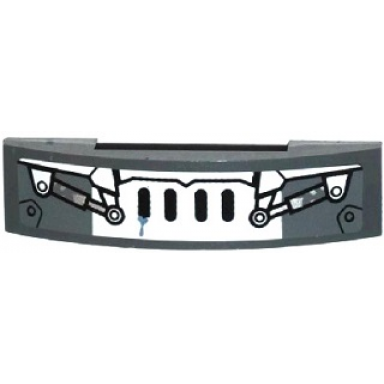 dark bluish gray slope curved 4 x 1 x 2 3 double with grille and 2 hydraulic cylinders pattern sticker - set 70223