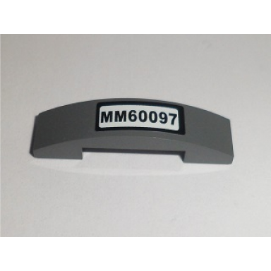 dark bluish gray slope curved 4 x 1 x 2 3 double with mm60097 pattern sticker - set 60097