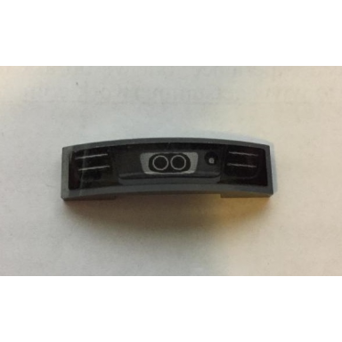 dark bluish gray slope curved 4 x 1 x 2 3 double with 2 exhaust pipes pattern sticker - set 75873