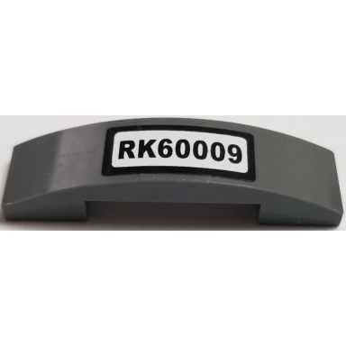 dark bluish gray slope curved 4 x 1 x 2 3 double with rk60009 pattern sticker - set 60009