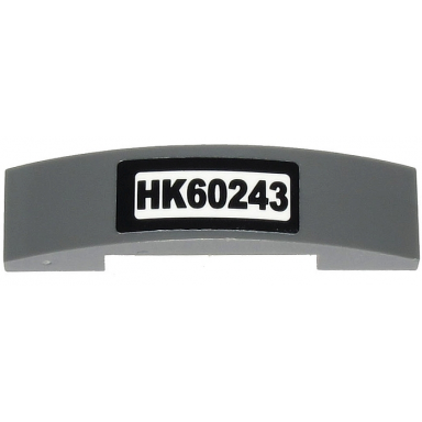 dark bluish gray slope curved 4 x 1 x 2 3 double with hk60243 pattern sticker - set 60243