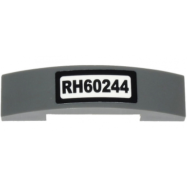 dark bluish gray slope curved 4 x 1 x 2 3 double with rh60244 pattern sticker - set 60244