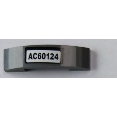 dark bluish gray slope curved 4 x 1 x 2 3 double with ac60124 pattern sticker - set 60124