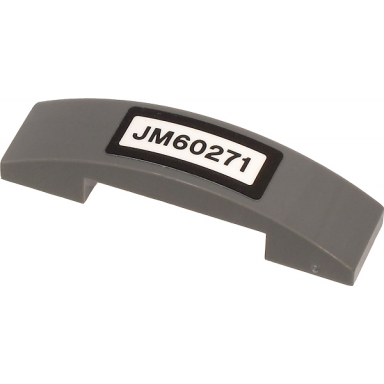 dark bluish gray slope curved 4 x 1 x 2 3 double with jm60271 pattern sticker - set 60271
