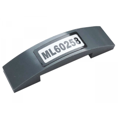 dark bluish gray slope curved 4 x 1 x 2 3 double with ml60258 pattern sticker - set 60258