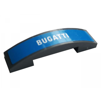 dark bluish gray slope curved 4 x 1 x 2 3 double with white bugatti pattern sticker - set 42083