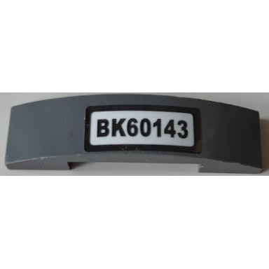 dark bluish gray slope curved 4 x 1 x 2 3 double with bk60143 pattern sticker - set 60143