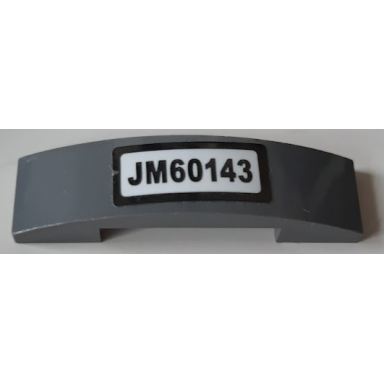 dark bluish gray slope curved 4 x 1 x 2 3 double with jm60143 pattern sticker - set 60143