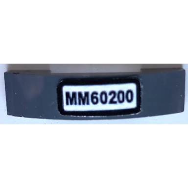 dark bluish gray slope curved 4 x 1 x 2 3 double with mm60200 pattern sticker - set 60200