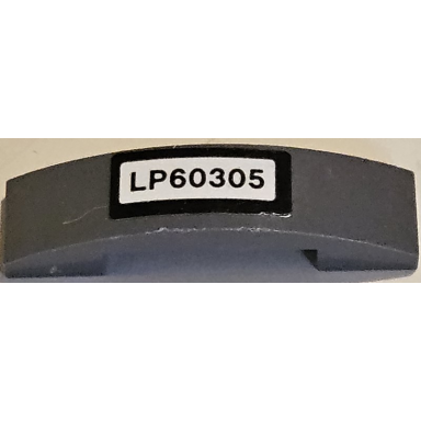dark bluish gray slope curved 4 x 1 x 2 3 double with lp60305 pattern sticker - set 60305