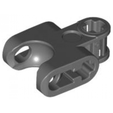 dark bluish gray technic axle connector 2 x 3 with ball joint socket - closed sides straight forks with open axle holes