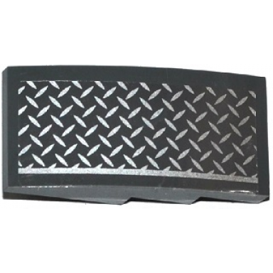 dark bluish gray slope curved 4 x 2 with tread plate and silver line pattern model right side sticker - set 75919