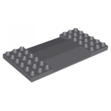 dark bluish gray duplo plate 6 x 12 with center ramp