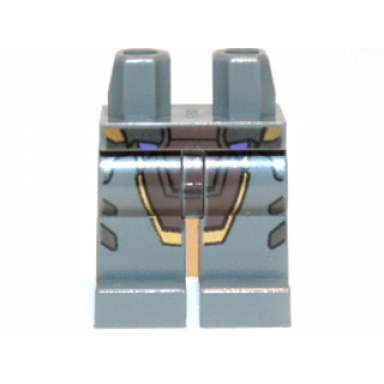 dark bluish gray hips and legs with gold and dark brown armor pattern