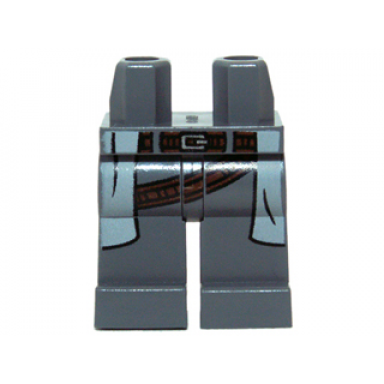 dark bluish gray hips and legs with light bluish gray coattails and dual belt pattern