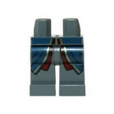dark bluish gray hips and legs with dark blue and red robe pattern