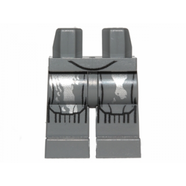 dark bluish gray hips and legs with sw ra-7 droid pattern
