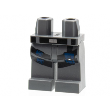 dark bluish gray hips and legs with black belt and straps with dark blue clips and pouch pattern