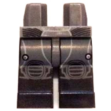 dark bluish gray hips and black legs with dark bluish gray pants and knee pads electrodes and wires pattern
