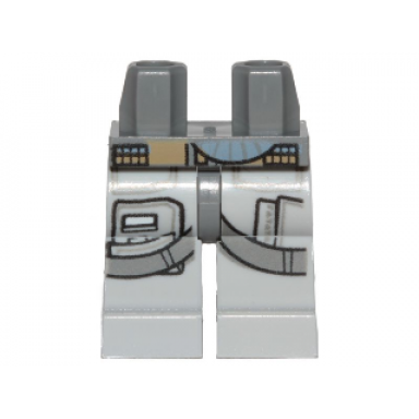 dark bluish gray hips and light bluish gray legs with sw pilot pockets and dark bluish gray belts pattern