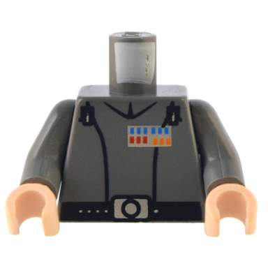 dark bluish gray torso sw imperial officer 2 grand moff pattern dark bluish gray arms light nougat hands