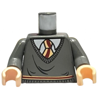 dark bluish gray torso harry potter sweater and tie gryffindor colors pattern dark bluish gray arms light nougat hands
