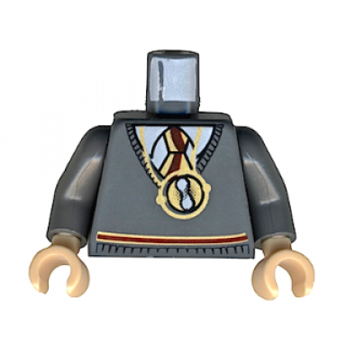 dark bluish gray torso harry potter sweater and tie gryffindor colors with pendant necklace pattern dark bluish gray arms light nougat hands